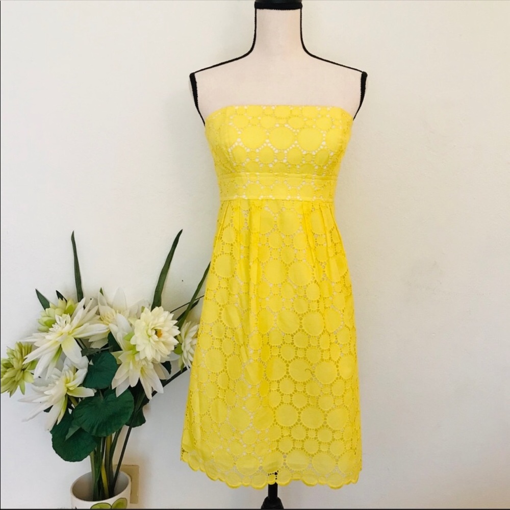 Shoshanna Yellow Lace Dress Size 6